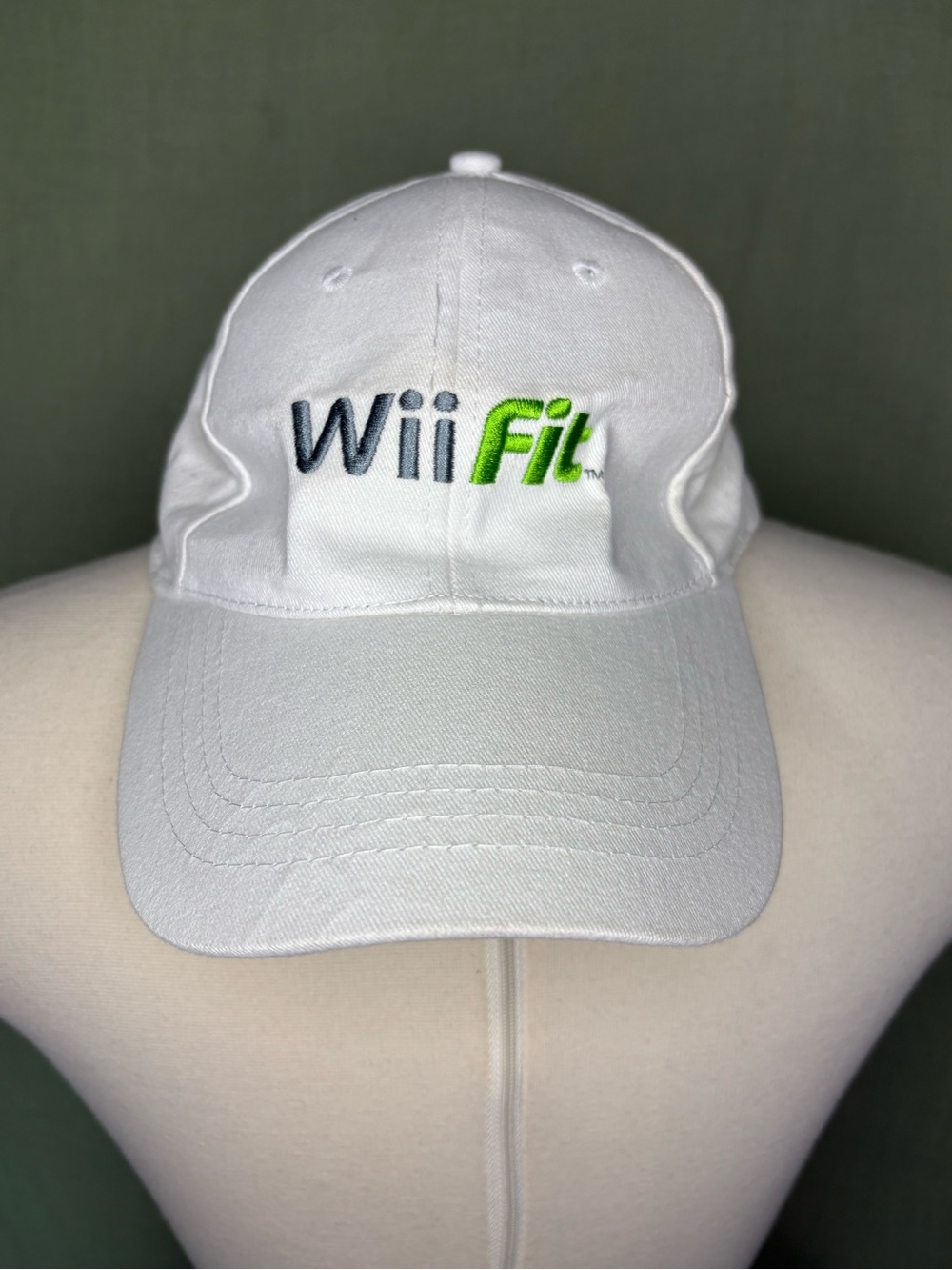 Wii Fit White Embroidered Baseball Cap (Rare)